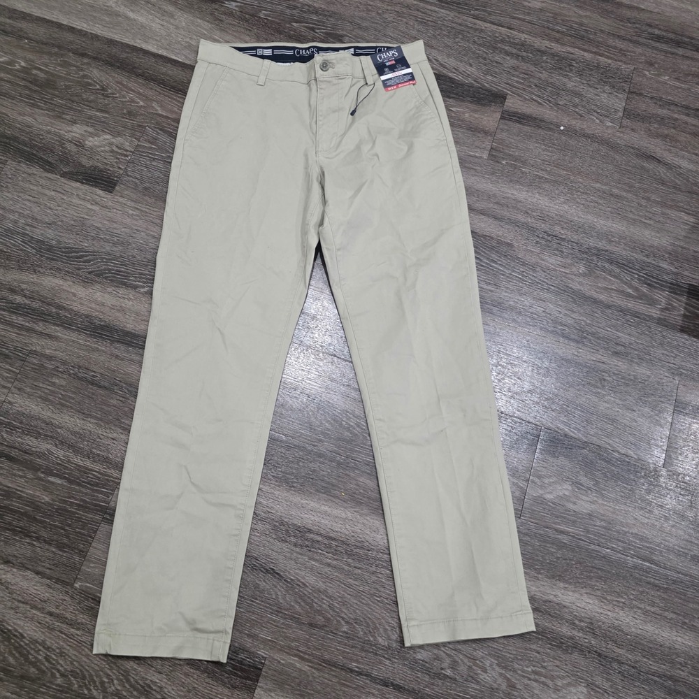 Chaps Mens Slim Fit Seacoast Wash Khaki Chino Pants 34x32 NWT